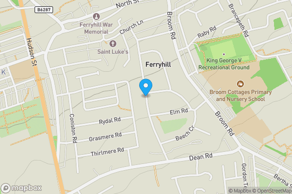 Map location for Lime Road, Ferryhill, County Durham, DL17 8DJ