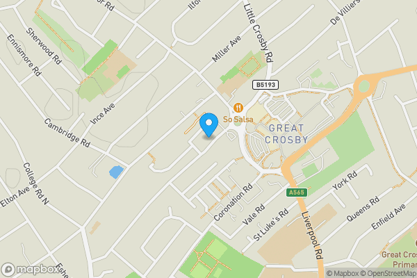 Map location for 95 Alexandra Road, Crosby, Merseyside, L23 7TE