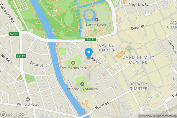 Map location for Flat 20 Branksome House, Westgate Street, Cardiff, CF101DF