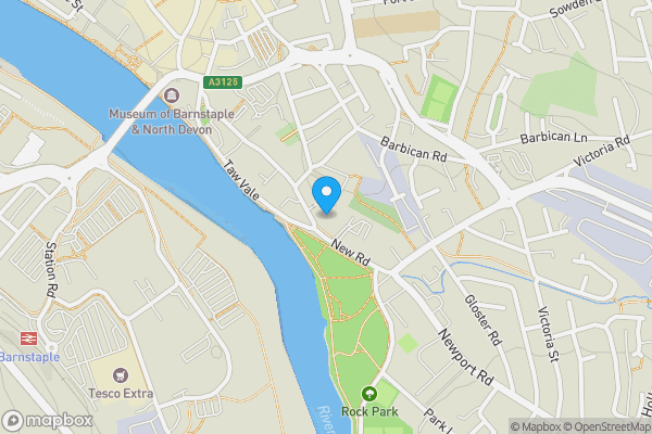 Map location for 2 Union Terrace, Barnstaple, Devon, EX32 9AB