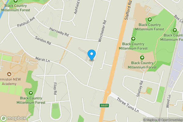 Map location for 23, Winchester Road, WOLVERHAMPTON, West Midlands, WV10 6EW