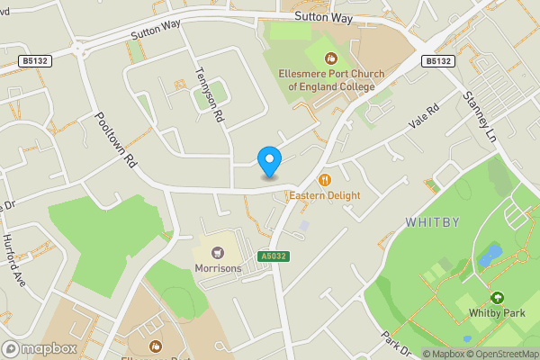 Map location for Pooltown Road, Ellesmere Port, Cheshire, CH65 7BT