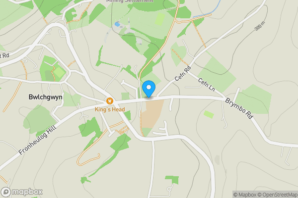 Map location for Brymbo Road, Bwlchgwyn, Wrexham