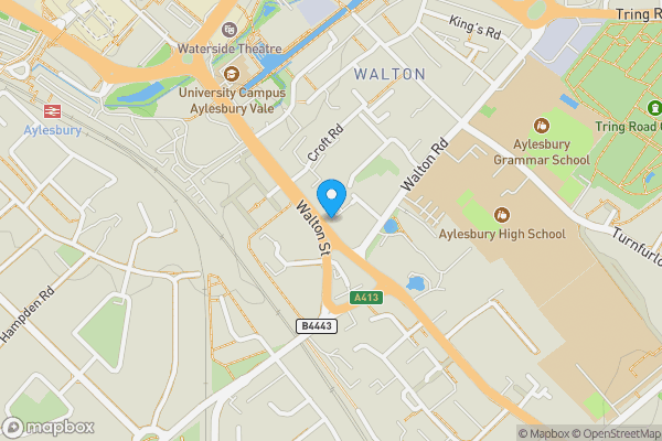 Map location for Walton Terrace, 7 Walton Street, Aylesbury, Buckinghamshire, HP21 7QY