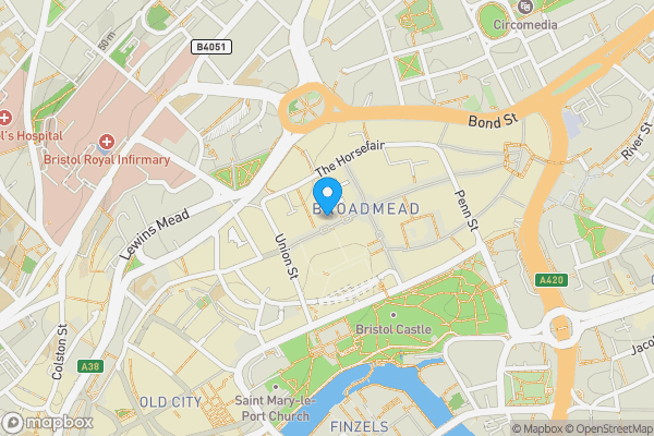 Map location for 72 Broadmead, Bristol, Avon, BS1 3DR