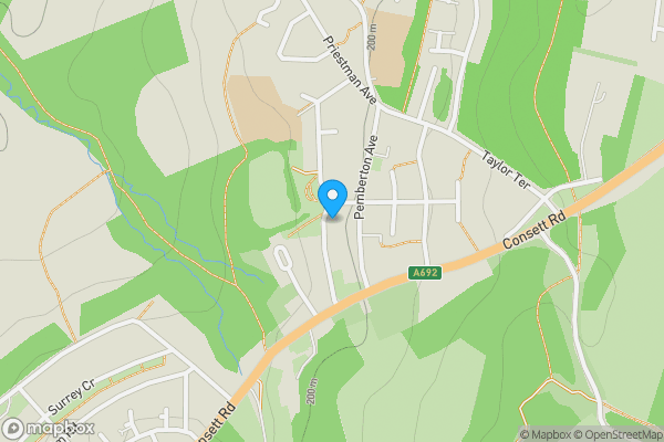 Map location for 59 Thornfield Road, Consett, County Durham, DH8 8AY
