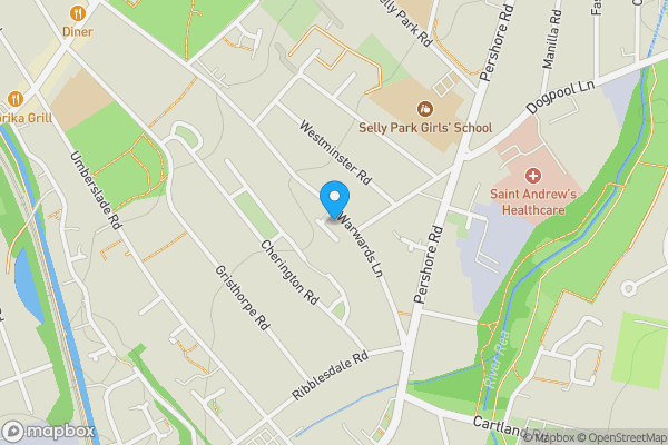 Map location for 99B Warwards Lane, Selly Oak, Birmingham, B29 7QX