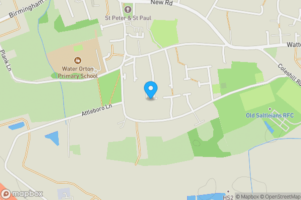 Map location for Garage, 44 Vesey Close, Water Orton, Birmingham, West Midlands, B46 1RB