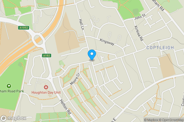 Map location for Houghton Hall Hall Lane, Houghton le Spring, Tyne And Wear, DH5 8DB