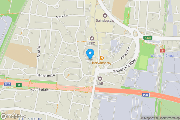 Map location for Killarney Court, Lodge Crescent, Waltham Cross, Middlesex EN8 8EW