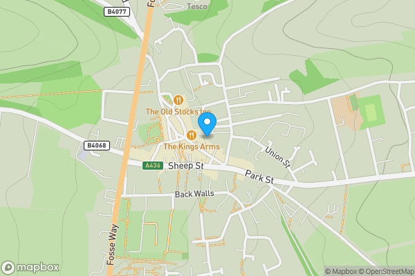 Map location for The Vaults At Stow, The Square, Stow on the Wold, Cheltenham, Gloucestershire, GL54 1AF