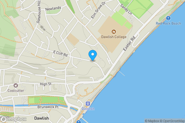 Map location for East Cliff Road, Dawlish, Devon, EX7 0BP