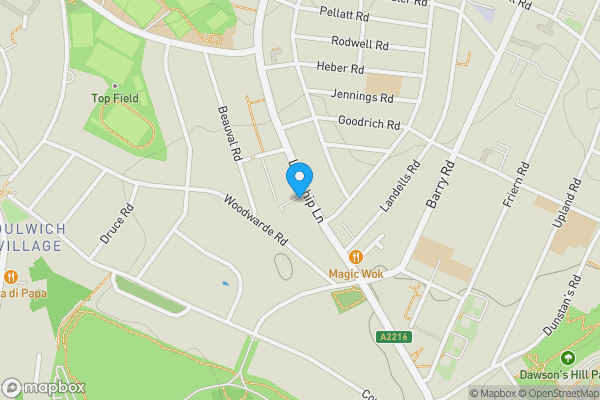 Map location for Top Floor Flat, 302 Lordship Lane, London, Southwark, SE22 8LY