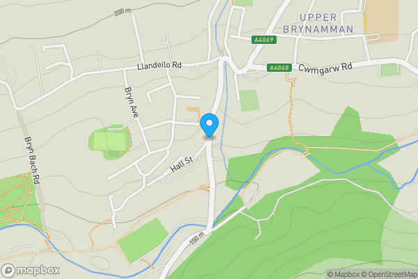 Map location for Station Road, Upper Brynamman, Ammanford, Carmarthenshire.