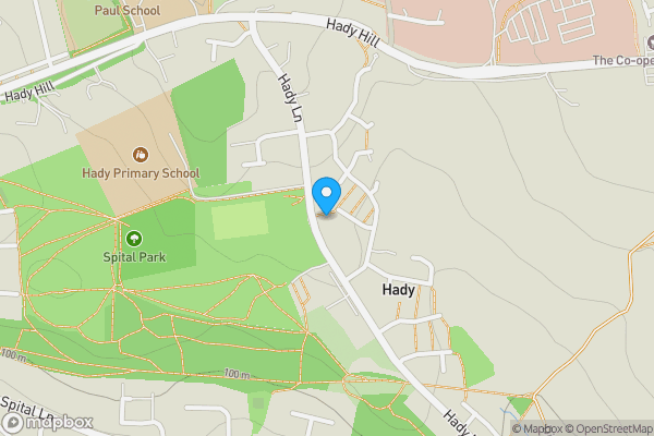 Map location for 97 Hady Lane, Chesterfield, Derbyshire, S41 0DH