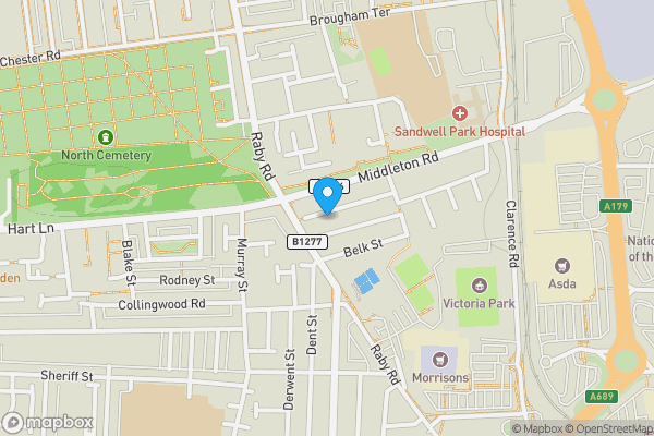 Map location for 14 Furness Street, Hartlepool, County Durham TS24 8DN