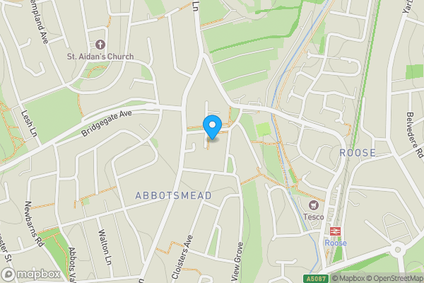 Map location for 19 Redwater Gardens, Barrow-In-Furness, Cumbria LA13 0BU