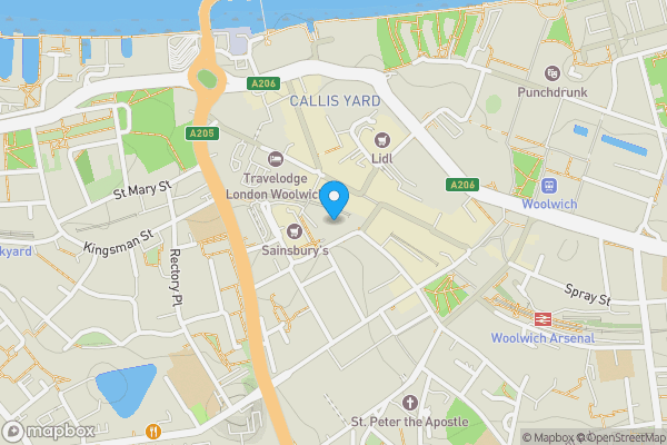 Map location for Flat 405 The Vista Building, 30 Calderwood Street, Woolwich, London, SE18 6JG