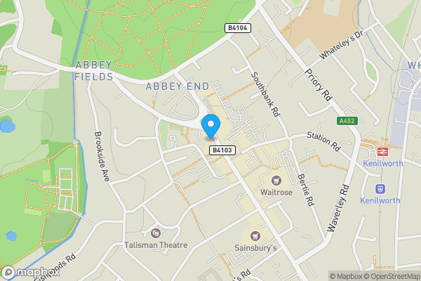 Map location for 12 The Square, Kenilworth, CV8 1EB