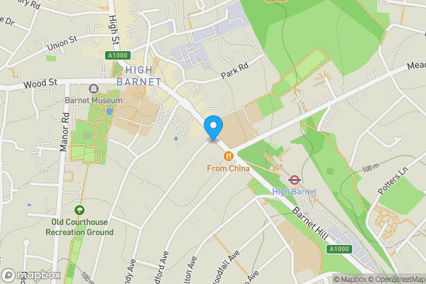 Map location for 7E, 7F, 9 & 9A High Street, Barnet, Hertfordshire, EN5 5UE