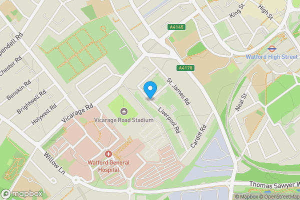 Map location for Liverpool Road, Watford, Hertfordshire, WD18 0DJ