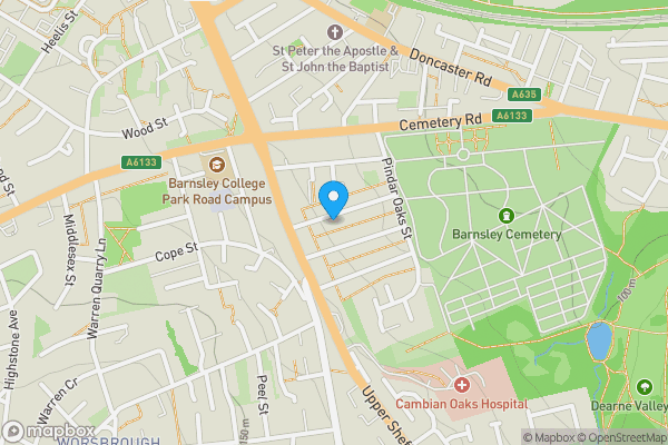 Map location for 19 Commercial Street, Barnsley, S70 4NX