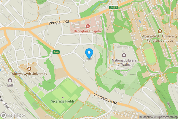 Map location for Bryn Ardwyn, Aberystwyth, Dyfed, SY23 1EE