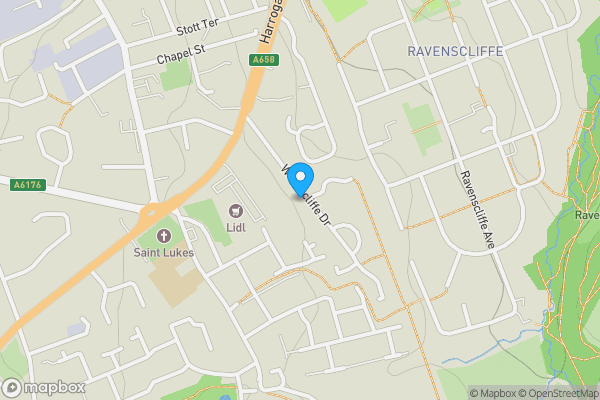 Map location for 74 Wharncliffe Drive, Bradford, West Yorkshire BD2 3SX