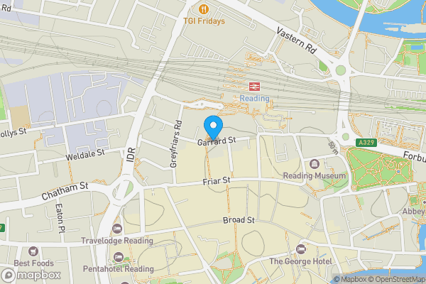 Map location for Garrard Street, Reading, Berkshire, RG1 1NR