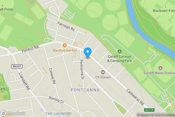 Map location for 193 Cathedral Road, Cardiff, CF119PN