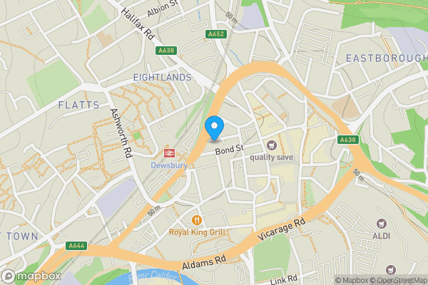 Map location for Flat 7, 19 Croft Street, Dewsbury, West Yorkshire WF13 1AR