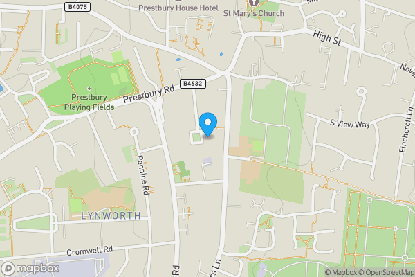 Map location for 12A Glebe Road, Prestbury, Cheltenham, GL52 3DG