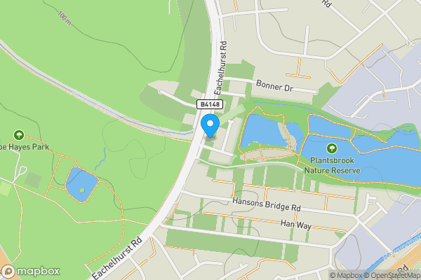 Map location for Eachelhurst Road, Sutton Coldfield, West Midlands, B76 1EE