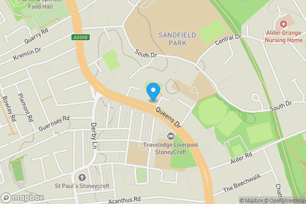Map location for 449 Queens Drive, Stoneycroft, Liverpool, Merseyside, L13 0AQ L13 0AQ