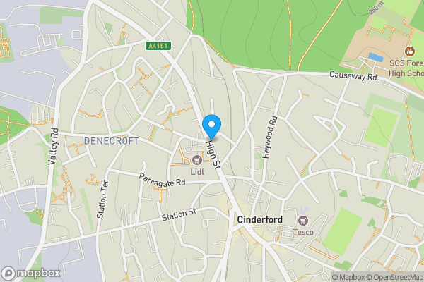 Map location for 75 High Street, Cinderford, Gloucestershire, GL14 2SU