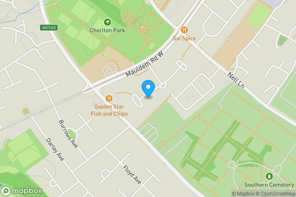 Map location for Land At 76 Houghend Avenue, Manchester, M21 7SD