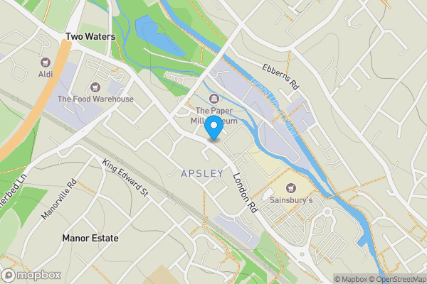 Map location for Land on the north-east side of 24 London Road, Hemel Hempstead, Hertfordshire, HP3 9SB