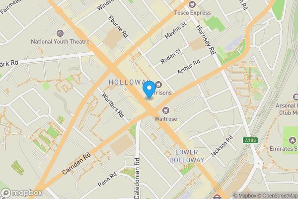 Map location for 382 Holloway Road, Holloway, London, N7 6PN