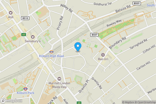 Map location for Flat 7 Hinchinbrook House, Mortimer Crescent, Kilburn, London, NW6 5UP