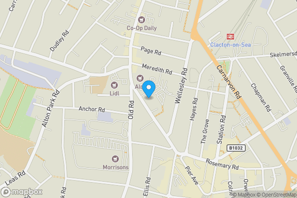 Map location for 106 Pier Avenue, Clacton-on-Sea, Essex, CO15 1NJ