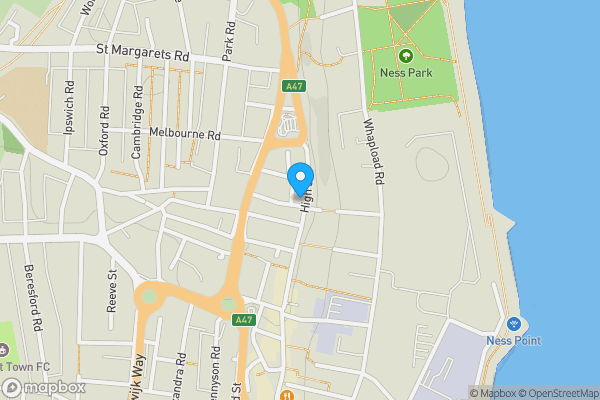 Map location for Former Bayfields Hotel & Restuarant, 159, High Street, LOWESTOFT, Suffolk, NR32 1HU