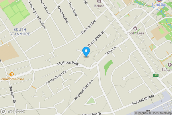 Map location for 8 Gordon Gardens, Edgware, Middlesex, HA8 5HG