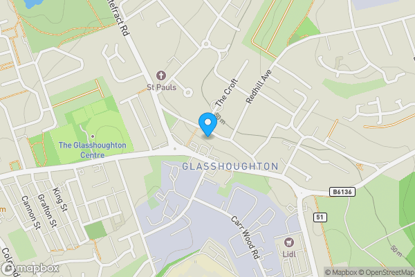 Map location for Land Between 19 and 37 School Lane, Castleford, West Yorkshire, WF10 4DN