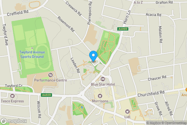 Map location for Flat 20 Rosemont Court, Rosemont Road, Acton, London, W3 9LS