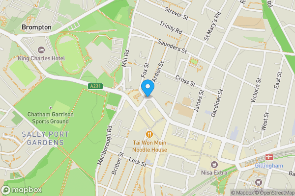 Map location for Arden Street, Gillingham, Kent, ME7 1HR