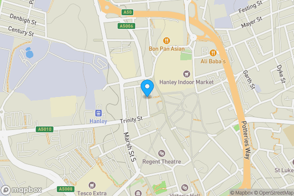Map location for Grosvenor Chambers, Foundry Street, Stoke-On-Trent, Staffordshire, ST1 5HE