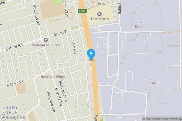 Map location for Edgar Street, Hartlepool, Cleveland, TS25 1PY