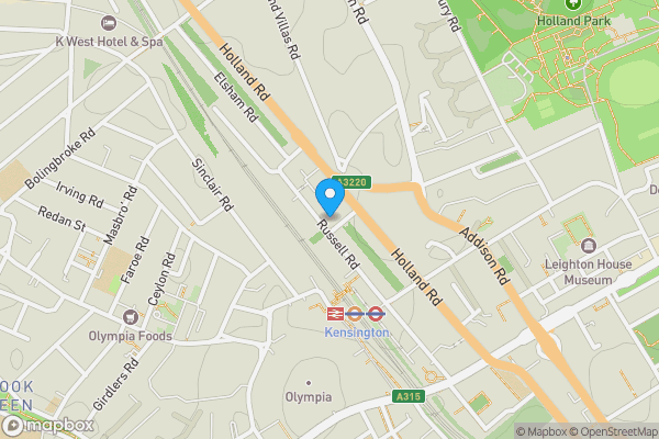 Map location for 37E Russell Road, London W14 8HT