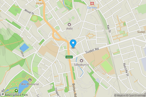 Map location for 14 Bridge Street, Darwen, BB3 2AA