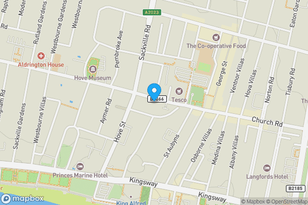 Map location for Flat 6, 192 Church Road, Hove, East Sussex, BN3 2DJ